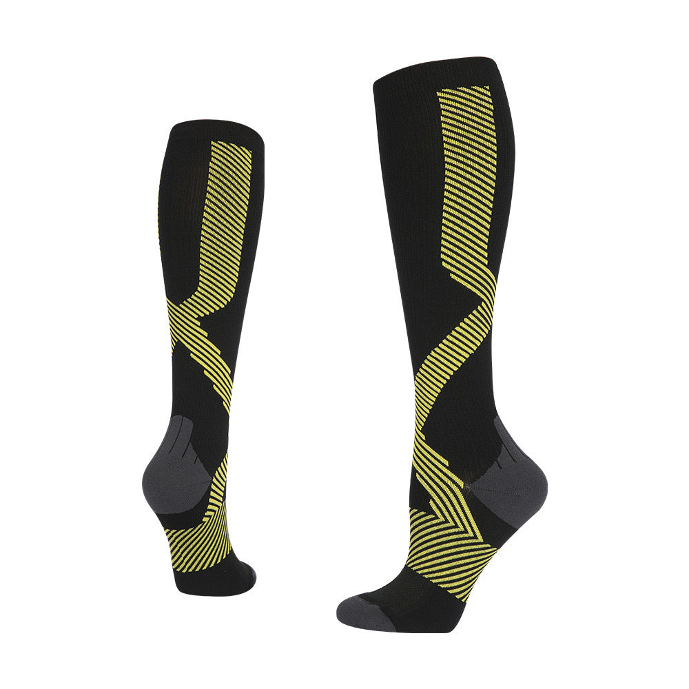 Professional Compression Sports Socks – Long Running & Marathon Socks for Men & Women | Calf Support Fitness Training Socks