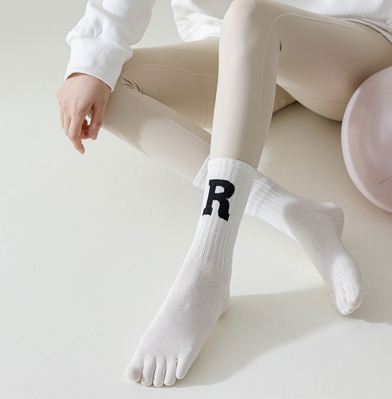 Women’s Yoga Toe Socks – Anti-Slip, Mid-Calf Socks for Pilates