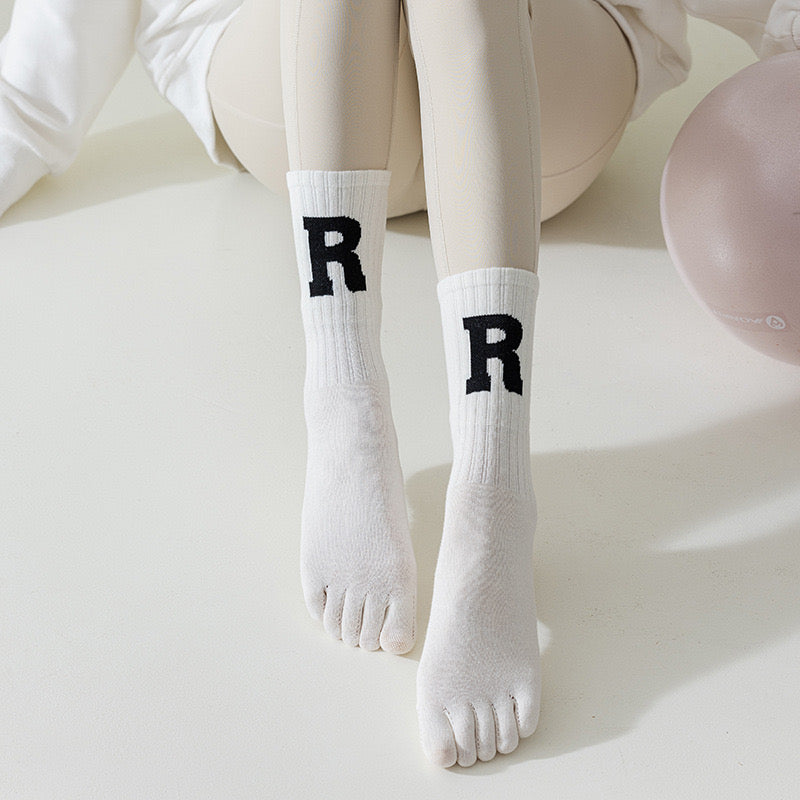 Women’s Yoga Toe Socks – Anti-Slip, Mid-Calf Socks for Pilates