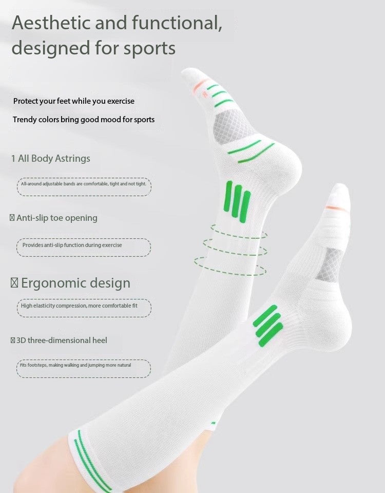 Women’s Compression Sports Socks – Towel Sole, Sweat-Wicking & Anti-Odor