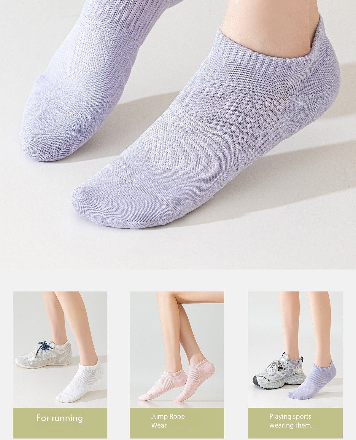 Women’s Summer Sports Socks – Towel Sole, Breathable, Sweat-Wicking & Anti-Bacterial